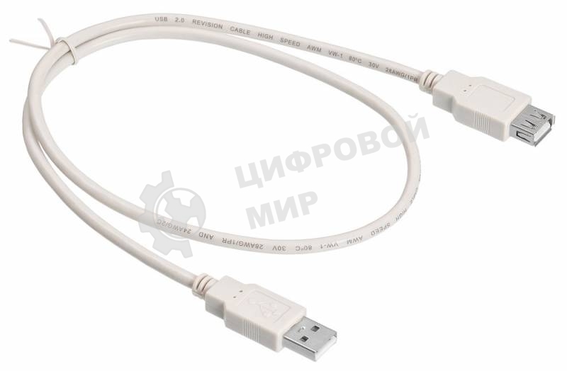 Кабель-удлинитель USB2.0 Buro USB A (m)/USB A (f) 0.75м