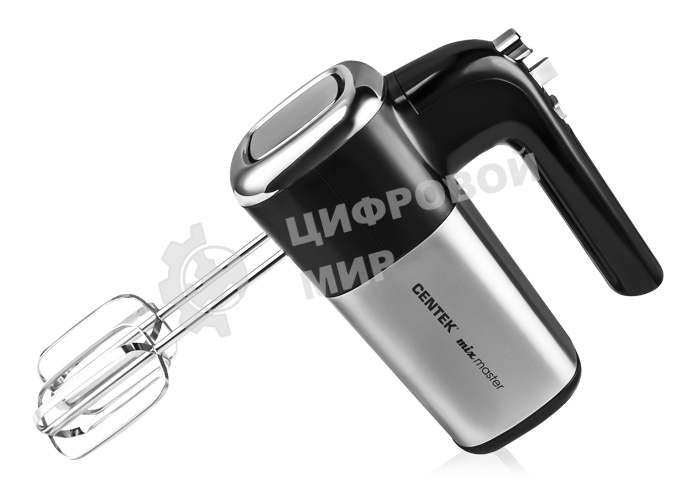 Миксер Centek CT-1120 черный/сталь 1200 Вт,, 5 скоростей+турбо, взбивание/замешивание