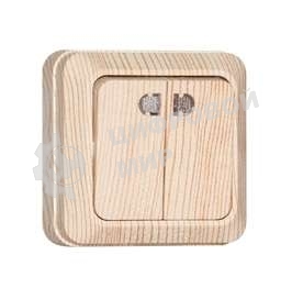 Выключатель 2-кл. ОП Олимп 10А с индик. сосна UNIVersal 5560841