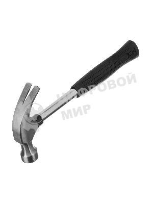 Молоток-гвоздодер Sparta 450 г, круглый боек, металлическая трубчатая обрезиненная рукоятка