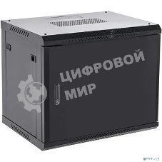Шкаф коммутационный Rexant настенный 9U 400x542 мм пер. дв. металл черный