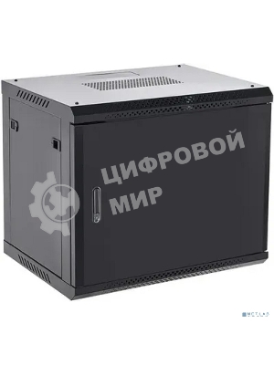 Шкаф коммутационный Rexant настенный 9U 400x542 мм пер. дв. металл черный