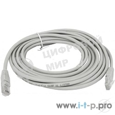 Патч-корд UTP, кат 5e, 5м с RJ45 серый