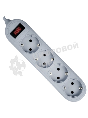 Сетевой фильтр Defender ES Lite, 1.8 м, 4 розетки, серый