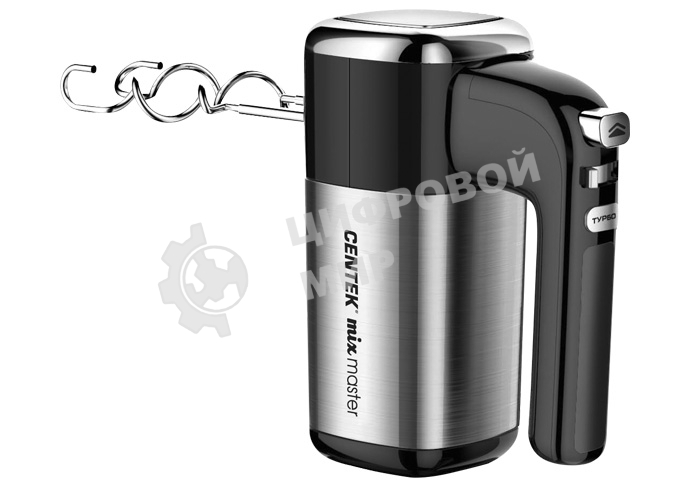 Миксер Centek CT-1120 черный/сталь 1200 Вт,, 5 скоростей+турбо, взбивание/замешивание