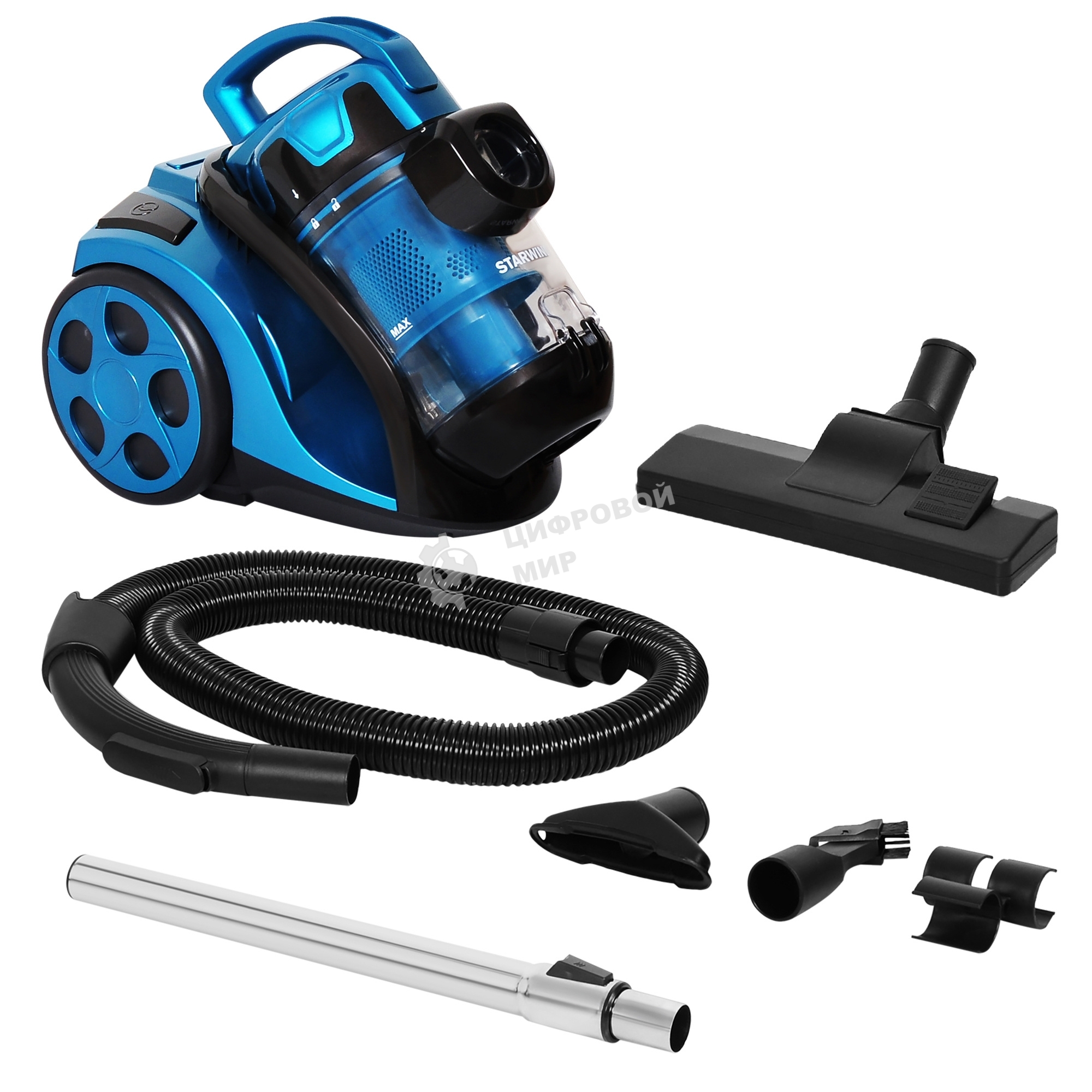 Пылесос Starwind SCV5630 голубой/черный, 350/2000 Вт, уборка сухая, пылесборник контейнер 2.5 л