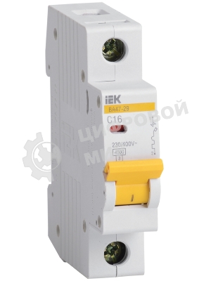Выключатель автоматический ВА47-29 1Р 16А 4.5кА х-ка D IEK IEK MVA20-1-016-D