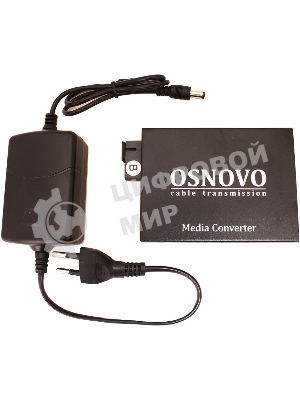 Медиаконвертер OSNOVO Гигабитный медиаконвертер, по одному волокну SM до 20 км, по MM - до 500м, tx1550/rx1310нм