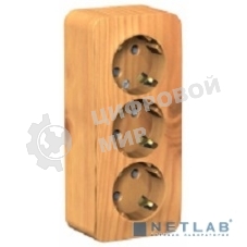 Розетка 3-м ОП Blanca 16А 250В без шторок с заземл. изол. пласт. ясень SchE BLNRA010315