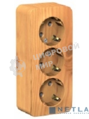 Розетка 3-м ОП Blanca 16А 250В без шторок с заземл. изол. пласт. ясень SchE BLNRA010315