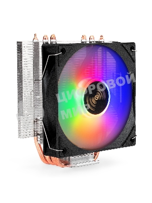 Кулер ExeGate Wizard EXX400V3-PWM.FRGB (Al+Cu, 4 тепл.трубки, LGA775/1150/1151/1155/1156/1200/1700/1851/AM2/AM2+/AM3/AM3+/AM4/AM5/FM1/FM2/754/939/940, TDP 140W, Fan 120mm, PWM, 800-1800RPM, Hydro bearing, 4pin, 11-24db, 540г, FRGB подсветка, с термопастой, на винтах, RTL)