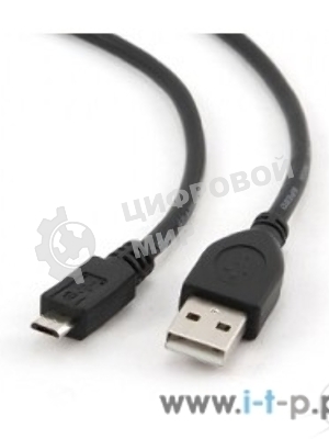 Кабель Gembird/Cablexpert USB 2.0 Pro, AM/microBM 5P, 0.5м, экран, черный, пакет