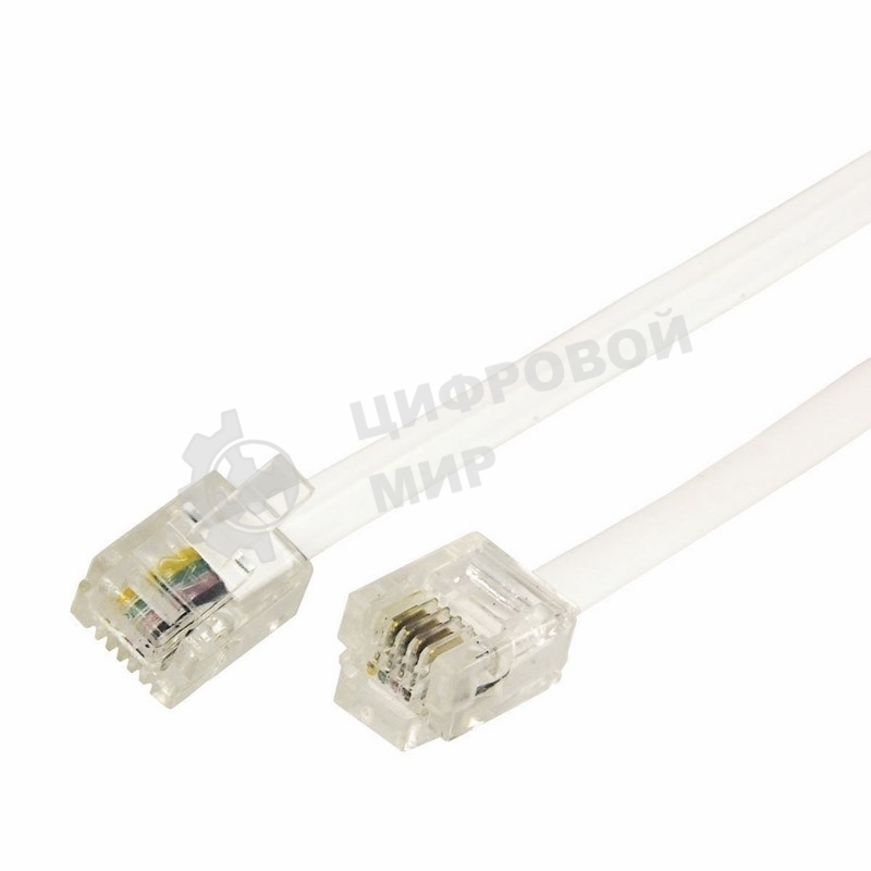 Телефонный шнур Rexant удлинитель RJ-11(6P-4C), длина 25 м., белый