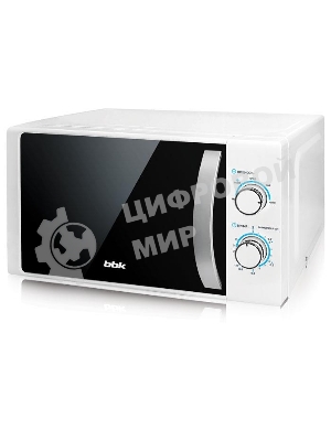 Микроволновая печь BBK 20MWS-711M/WS C белый/серебристый, 20 л, 700 Вт, переключатели - поворотный механизм