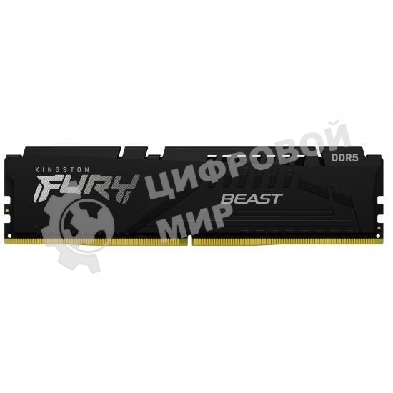 Оперативная память Kingston Fury Beast, DDR5, 16GB (1x16 GB), 5200 MHz, CL40, DIMM, с радиатором, черный