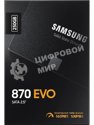 Накопитель SSD Samsung 870 EVO, 250Gb, SATA III, 2.5