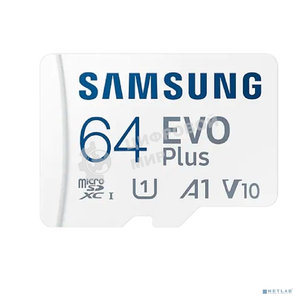 Флеш карта microSDXC 64GB Samsung EVO Plus Memory Card Samsung UHS-I U1 Class 10, Adapter, 130 MB/s, 10000 циклов, - 25°C to 85°C, RTL Samsung MB-MC64KA