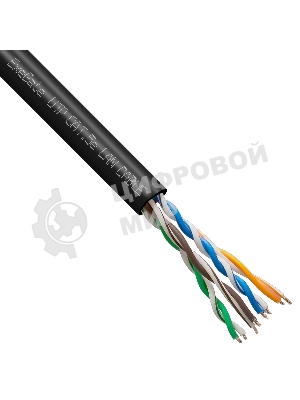 Кабель ExeGate UTP4-C5e-CCA-S25-OUT-PE-BK-305 UTP 4 пары кат.5e CCA, 0.45мм (25AWG), внешн., без троса, 305м, черн., PE