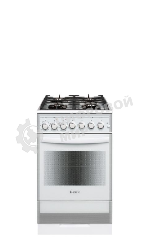 Плита комбинированная Gefest ПГЭ 5502-02 0042 белый, конфорок 4 газовых, духовка 55 л, 50 см x 85 см x 58.5 см