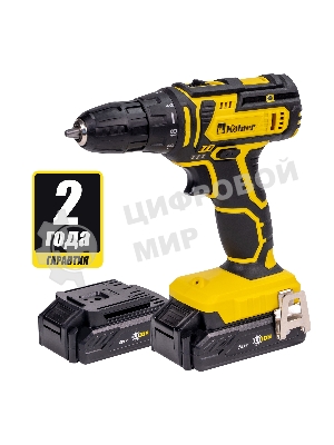 Дрель-шуруповерт Kolner KCD 16-2L, 16 В, 2 Ач, 28 Нм, щеточный