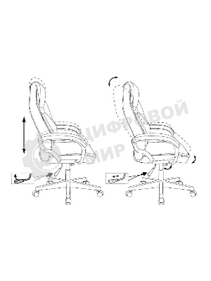 Кресло Zombie DRIVER черный, экокожа, 120 кг, механизм качания