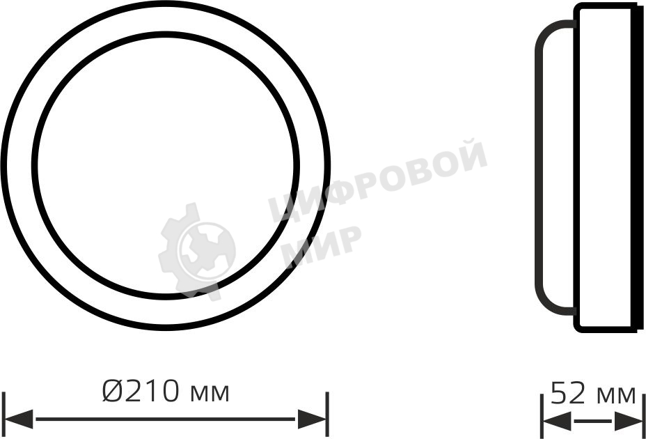 Светильник ЖКХ Elementary круг 24W 1980lm 6500K 160-260V IP65 D210*52мм белый LED