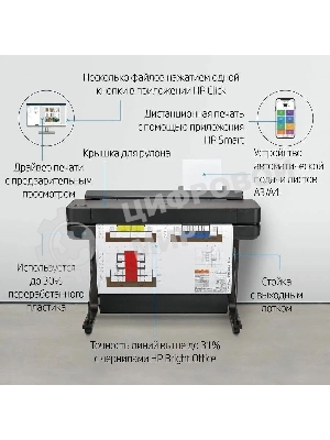 Плоттер струйный HP Designjet T630, A1, цветной, 24