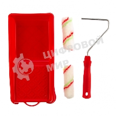 Малярный набор Сибртех для работ с эмалями: кювета 150 мм х 290 мм и мини-валик 110 мм