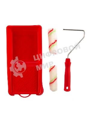 Малярный набор Сибртех для работ с эмалями: кювета 150 мм х 290 мм и мини-валик 110 мм