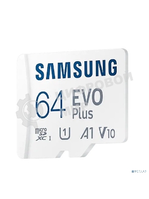 Флеш карта microSDXC 64GB Samsung EVO Plus Memory Card Samsung UHS-I U1 Class 10, Adapter, 130 MB/s, 10000 циклов, - 25°C to 85°C, RTL Samsung MB-MC64KA