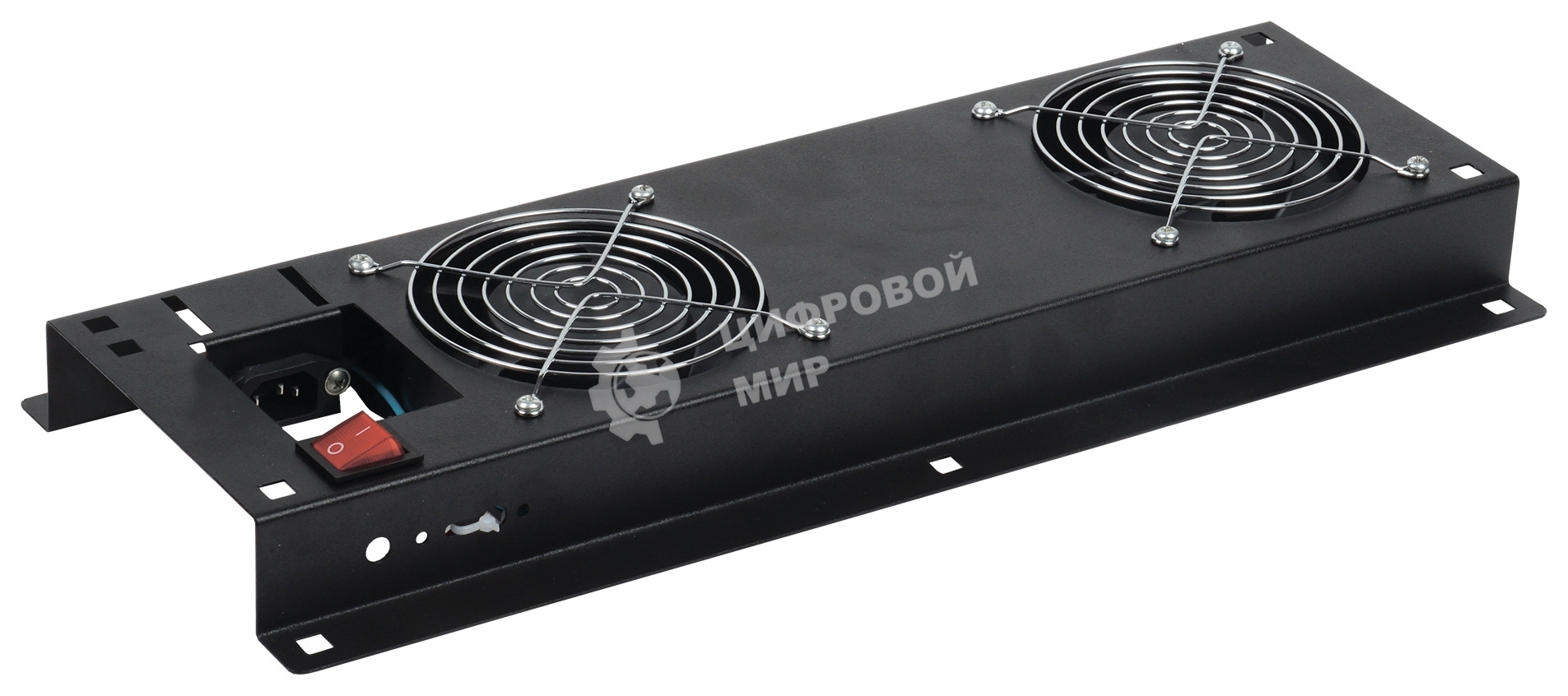 Вентиляторная панельITK с выключателем 2 модуля черная