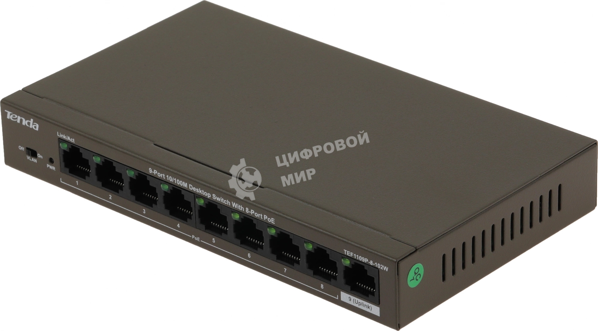 Коммутатор 9PORT 10/100M POE TEF1109P-8-102W Tenda