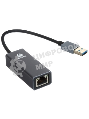 Кабель-переходник USB 3.0 (Am) --> LAN RJ-45 Ethernet 1000 Mbps, Aluminum Shell, VCOM DU312M