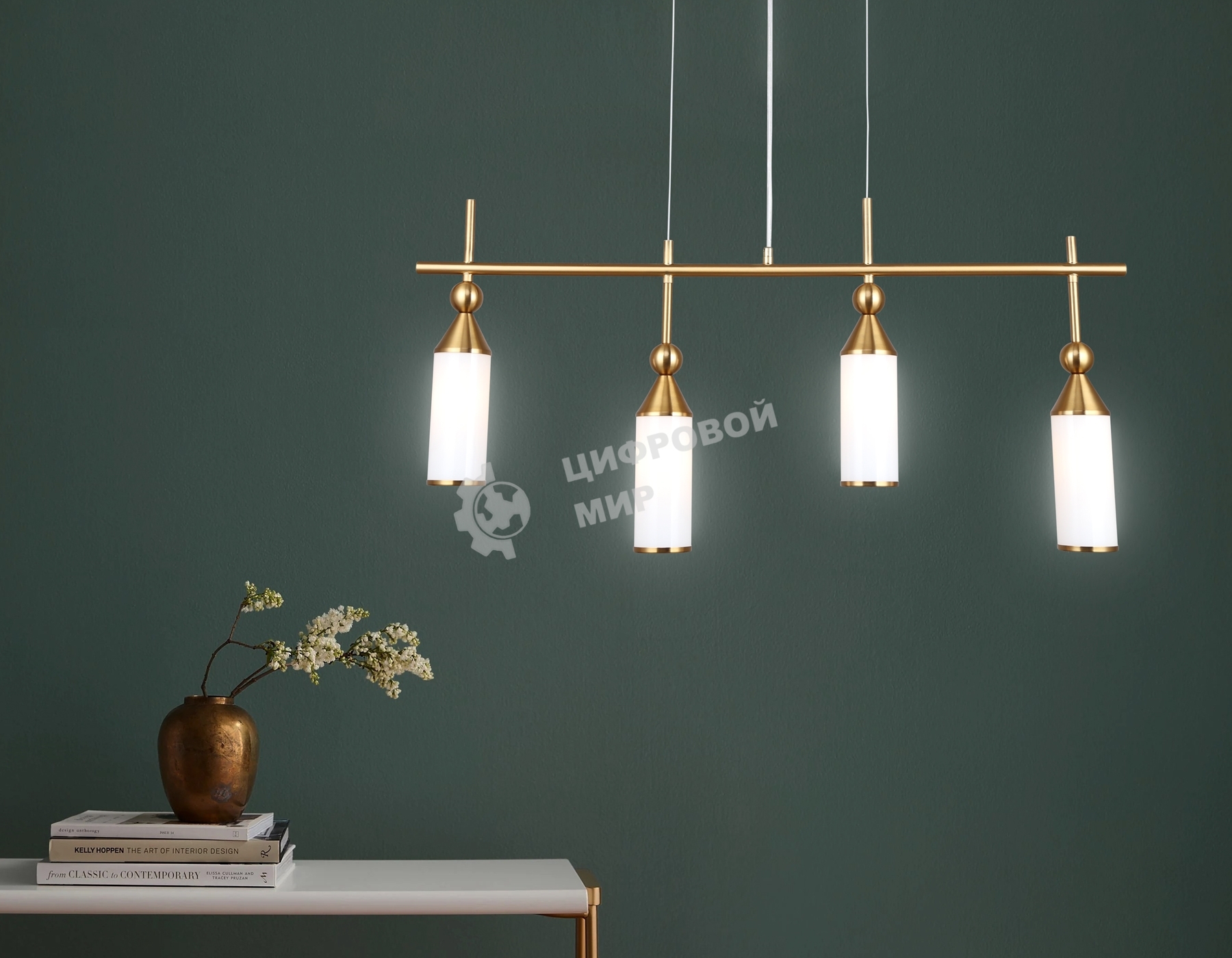 Светильник Ambrella light LH55274/4 BS/FR латунь/белый матовый E14*4 max 40W 845*65*1150