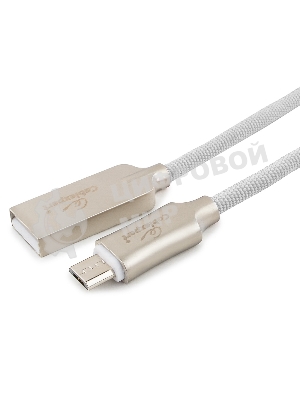 Кабель USB2.0 Cablexpert CC-P-mUSB02W-1.8M, AM/microB, серия Platinum, длина 1.8м, белый, блистер