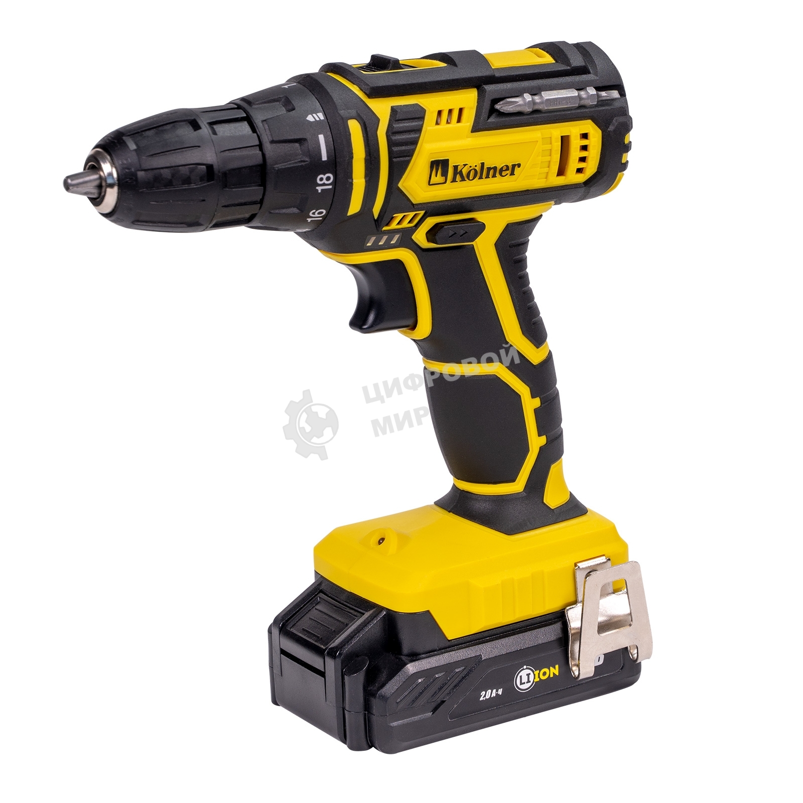 Дрель-шуруповерт Kolner KCD 16-2L, 16 В, 2 Ач, 28 Нм, щеточный