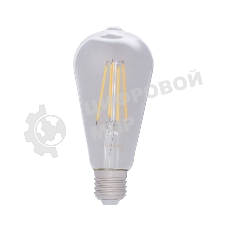 Лампа светодиодная филаментная Rexant Груша ST64 11.5 Вт 1380 Лм 2700K E27 прозрачная колба