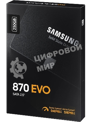 Накопитель SSD Samsung 870 EVO, 250Gb, SATA III, 2.5