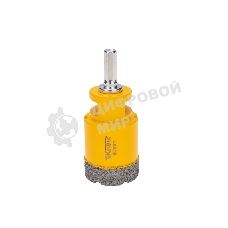 Коронка алмазная профессиональная по керамограниту и железобетону Kranz М14, вакуумное спекание, 40 мм, для УШМ