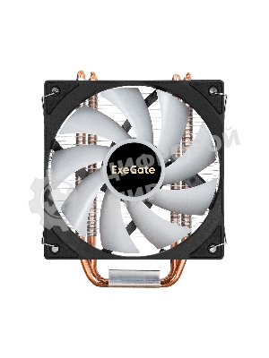 Кулер ExeGate Wizard EXX400V3-PWM.FRGB (Al+Cu, 4 тепл.трубки, LGA775/1150/1151/1155/1156/1200/1700/1851/AM2/AM2+/AM3/AM3+/AM4/AM5/FM1/FM2/754/939/940, TDP 140W, Fan 120mm, PWM, 800-1800RPM, Hydro bearing, 4pin, 11-24db, 540г, FRGB подсветка, с термопастой, на винтах, RTL)
