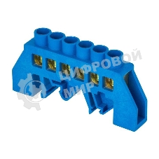 Шина нулевая N 6х9 6 отвер. латунь син. нейлоновый корпус комбинированный PROxima EKF sn0-63-06-dn