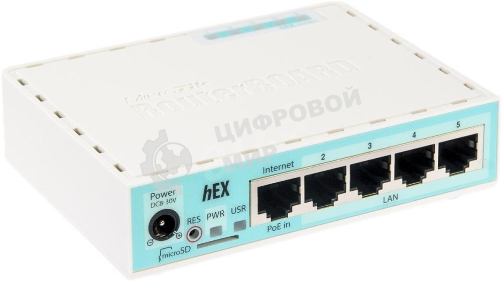 Роутер MikroTik RB750Gr3 hEX (RouterOS L4) with power supply and case 5 port 10/100/1000 гигабитный высокопроизводительный Ethernet