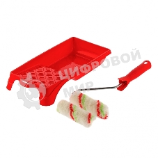 Малярный набор Сибртех для работ с эмалями: кювета 150 мм х 290 мм и мини-валик 110 мм