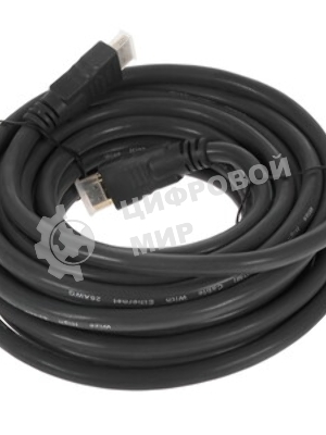 Кабель HDMI CP-HM-HM-7.5M Wize, 7.5 м, v.2.0, K-Lock, soft cable, 19M/19M, позол.разъемы, экран, темно-серый, пакет