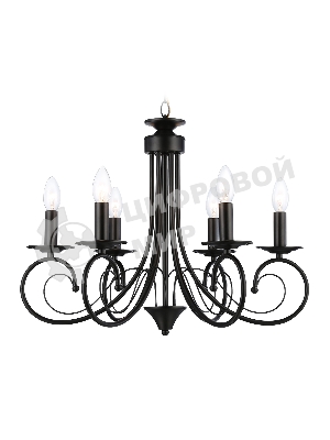 Светильник Ambrella light TR9612/6 BK черный E14/6 max 40W D560*650