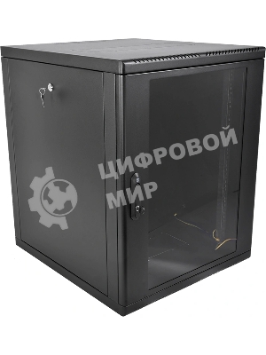 Шкаф коммутационный ЦМО (ШРН-М-15.500-9005) настенный 15U 600x520 мм пер. дв. стекл. 130 кг черный 456 мм 24.66 кг 180 град. 745 мм
