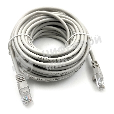 Патч-корд Buro UTP cat.5e 10м серый RJ-45 (m)-RJ-45 (m)
