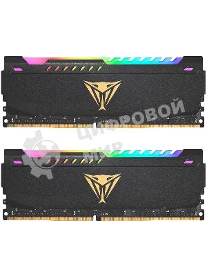 Оперативная память Patriot Viper Steel, DDR4, 32GB (2x16GB), 3600MHz, CL20, DIMM, с радиатором, RGB, черный