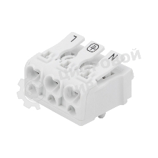 Клемма пружинная соединительная Rexant КСП 3-полюсная с монтажными ножками (100 шт./уп.)