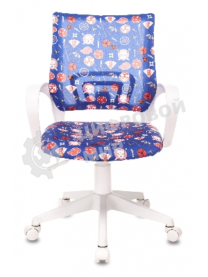 Кресло детское Бюрократ KD-W4 синий крестовина пластик пластик белый